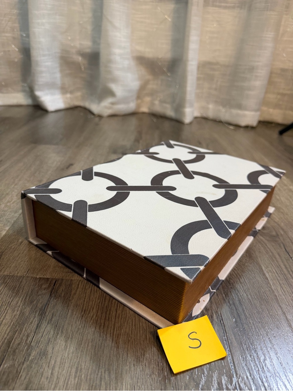 Decorative White and Black Patterned Storage Book
